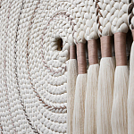 Художественный Гобелен Макраме White Disk Harmony варинант исполнения - 3 | Loft Concept в Барнауле