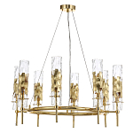 Люстра подвесная круглая с 8-ю цилиндрическими плафонами из стекла LIAISON варинант исполнения - 3 | Loft Concept в Барнауле