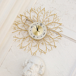 Часы настенные из металла золотые с белым циферблатом Current Time варинант исполнения - 4 | Loft Concept в Барнауле