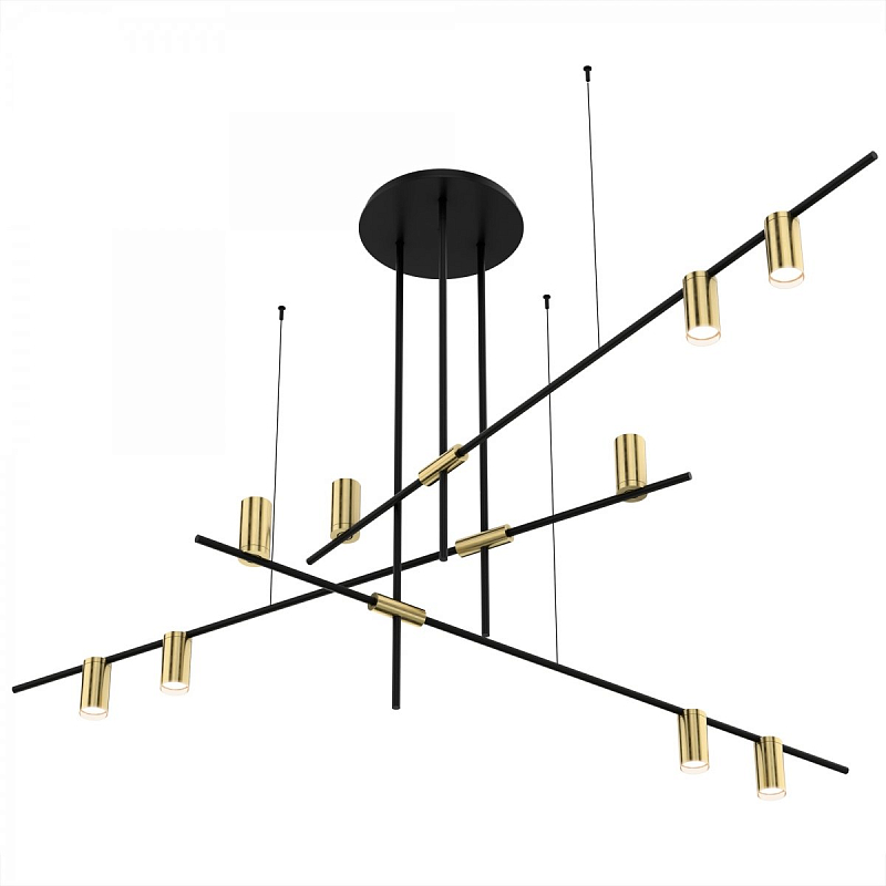 Подвесной светильник TRIBES CHANDELIER 9 Золотой Черный в Барнауле | Loft Concept 