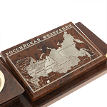 Настольный письменный набор с часами в виде пирамиды из природного камня обсидиана Pyramid of Time варинант исполнения - 4 | Loft Concept в Барнауле