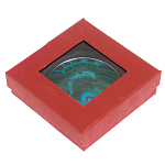 Зеркало карманное складное круглое из натурального камня Малахит с Хризоколлой в подарочной упаковке Silver Stone Mirrors варинант исполнения - 4 | Loft Concept в Барнауле