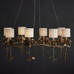 Люстра с каркасом в виде цветков розы и тканевыми абажурами Flowers and Fox Roses варинант исполнения - 4 | Loft Concept в Барнауле