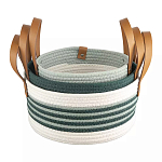 Корзина для хранения с ручками плетеная Interlacement Green  варинант исполнения - 3 | Loft Concept в Барнауле