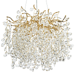 Люстра с хрустальными подвесками на металлических ветках Fairytree Light Gold Chandelier 10 варинант исполнения - 1 | Loft Concept в Барнауле