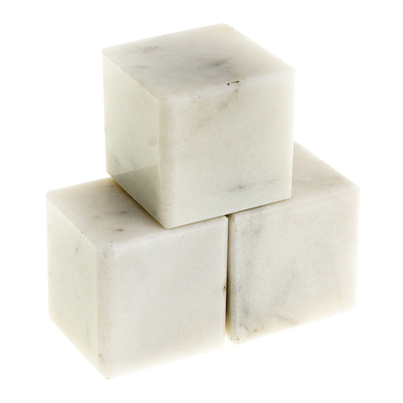 Камни для охлаждения виски из белого мрамора Natural Stone Cube Белый Мрамор Bianco Камни для охлаждения виски из белого мрамора Natural Stone Cube Белый Мрамор Bianco в Барнауле | Loft Concept