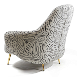 Кресло мягкое с принтом на золотистых ножках Onlooker варинант исполнения - 4 | Loft Concept в Барнауле
