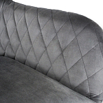 Барный стул со спинкой и подлокотниками на 4-х деревянных ножках Douglas Rhombus Серый Велюр варинант исполнения - 4 | Loft Concept в Барнауле