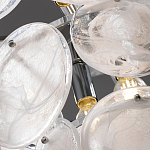 Люстра из белых стеклянных дисков на серебрянном каркасе White Glowing Reflectors варинант исполнения - 6 | Loft Concept в Барнауле