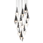 Люстра каскадная с 12-ю рельефными прозрачными плафонами Glass Pod  варинант исполнения - 1 | Loft Concept в Барнауле