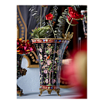 Ваза из фарфора черная с цветочной росписью и бронзовой стрекозой Spring Garden варинант исполнения - 5 | Loft Concept в Барнауле