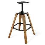 Барный стул со спинкой и подлокотниками на 4-х коричневых ножках Бежевый Велюр Ava Charm варинант исполнения - 3 | Loft Concept в Барнауле