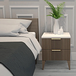 Тумба прикроватная коричневая с белой столешницей и двумя ящиками Harper Line варинант исполнения - 2 | Loft Concept в Барнауле