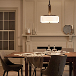 Люстра подвесная с двойным круглым плафоном из органзы и матового стекла Kichler варинант исполнения - 12 | Loft Concept в Барнауле