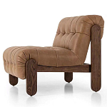 Кресло с деревянным каркасом и обивкой из кожи Medieval Furniture варинант исполнения - 1 | Loft Concept в Барнауле