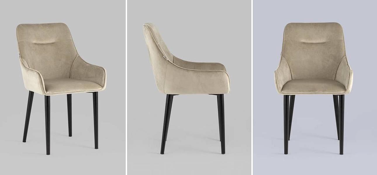 Стул Joan Chair Бежевый Велюр Стул Joan Chair Бежевый Велюр - Loft-Concept в Барнауле