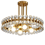 Люстра круглая золотистая с прозрачными стеклянными плафонами в форме шара Crystal Kaleidoscope варинант исполнения - 1 | Loft Concept в Барнауле