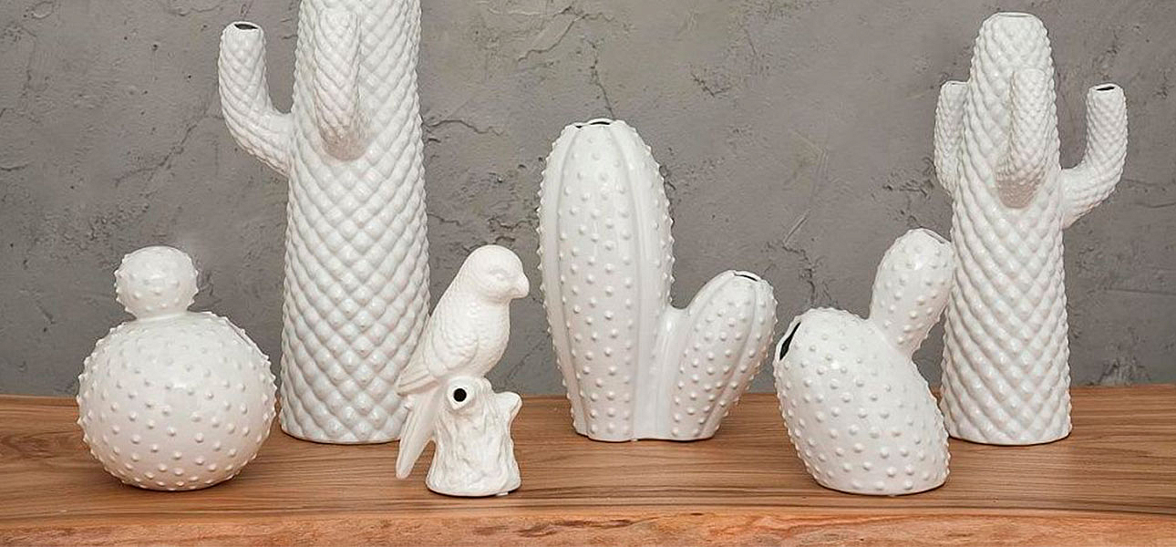Фигурка керамика белый кактус White Cactus - Loft-Concept в Барнауле