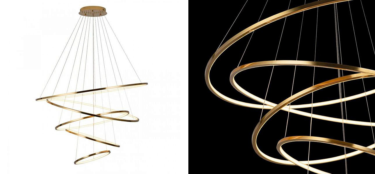Люстра кольца Ring Horizontal Quintet Gold Люстра кольца Ring Horizontal Quintet Gold - Loft-Concept в Барнауле