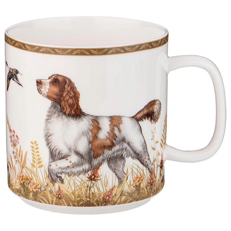 Кружка из фарфора с изображением уток и собаки 400 мл Hunting Porcelain Collection Белый Коричневый Мульти Кружка из фарфора с изображением уток и собаки 400 мл Hunting Porcelain Collection Белый Коричневый Мульти в Барнауле | Loft Concept