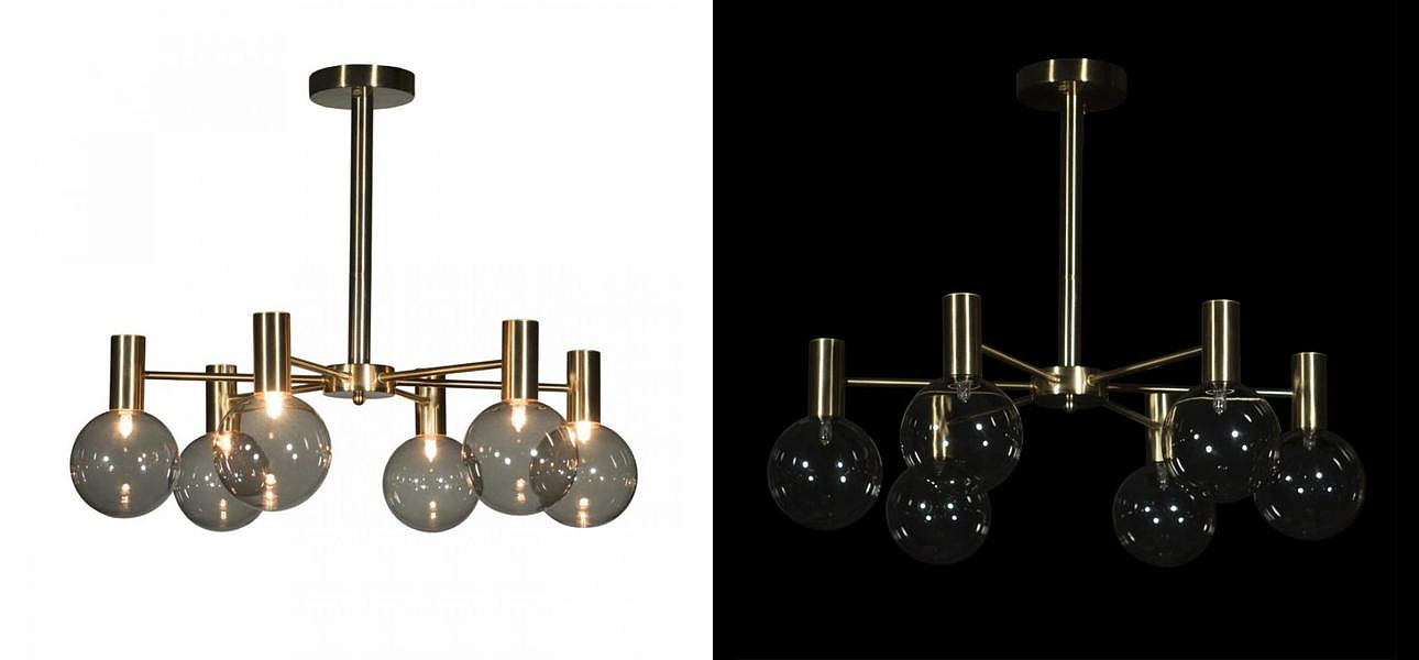 Люстра с дымчатым стеклом Smoke Glass GOLD Люстра с дымчатым стеклом Smoke Glass GOLD - Loft-Concept в Барнауле