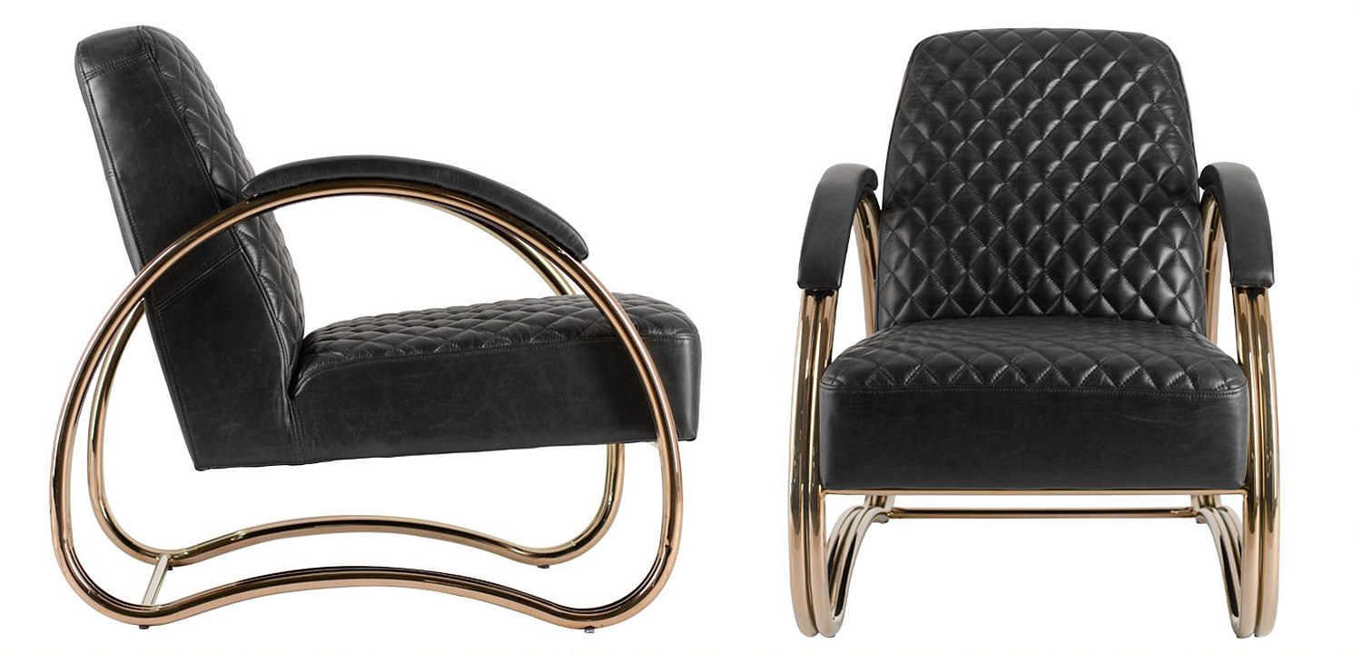 Кресло Hodges Armchair black leather Кресло Hodges Armchair black leather - Loft-Concept в Барнауле