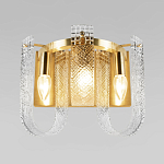 Бра с металлическим основанием золотого цвета и хрустальными подвесками Textured Glass варинант исполнения - 2 | Loft Concept в Барнауле