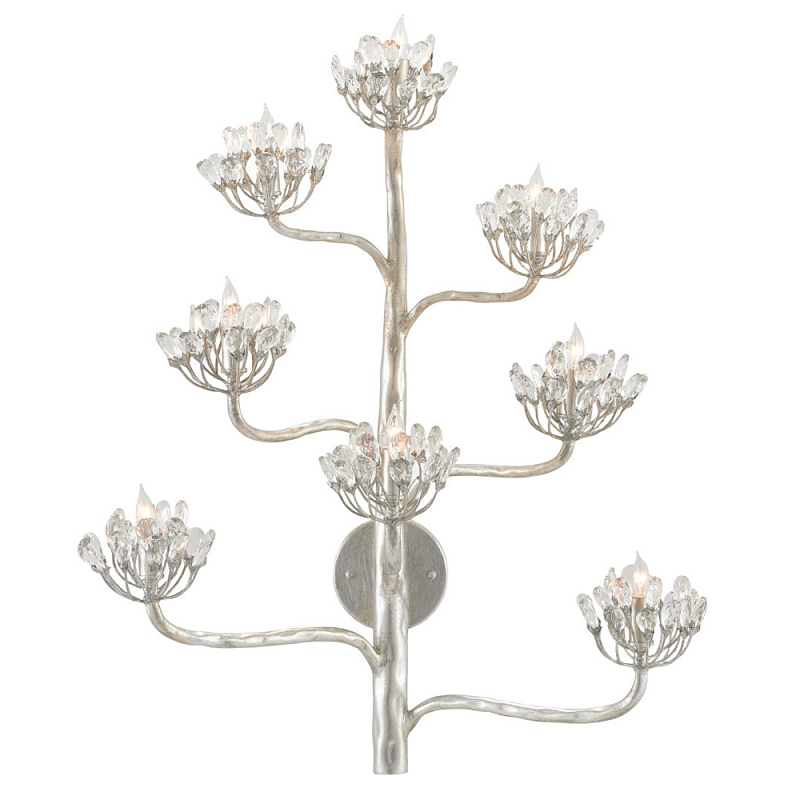 Бра серебряное в виде растения Silver Flower Glade Серебряный Прозрачный Бра серебряное в виде растения Silver Flower Glade Серебряный Прозрачный в Барнауле | Loft Concept