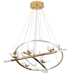 Кольцевая люстра с декором в виде бабочек Glass Butterflies Three Rings Chandelier варинант исполнения - 2 | Loft Concept в Барнауле