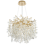 Люстра с хрустальными подвесками на металлических ветках Fairytree Light Gold Chandelier 10 варинант исполнения - 2 | Loft Concept в Барнауле