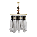 Люстра квадратная плетеная с бахромой Wicker Square Chandelier with Tassels варинант исполнения - 1 | Loft Concept в Барнауле