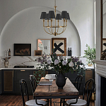 Бра с металлическим основанием бронзового цвета и 2-мя черными конусовидными абажурами Dignity варинант исполнения - 5 | Loft Concept в Барнауле