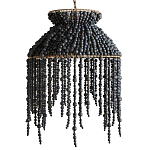 Подвесной светильник с абажуром украшенным черными бусинами Wooden Beads Chandelier Black варинант исполнения - 1 | Loft Concept в Барнауле