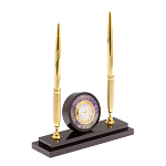 Часы настольные с двумя ручками из натурального камня Stone Clock варинант исполнения - 2 | Loft Concept в Барнауле