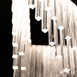 Люстра золотого цвета в форме галочки с каскадом длинных прозрачных трубок Eurofase варинант исполнения - 11 | Loft Concept в Барнауле