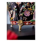 Кашпо из фарфора черная с цветочной росписью и бронзовой стрекозой Spring Garden варинант исполнения - 6 | Loft Concept в Барнауле