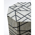 Приставной столик с инкрустацией Black and White Geometry bone bedside table варинант исполнения - 1 | Loft Concept в Барнауле