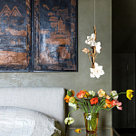 Люстра с белыми цветами на ветвистом каркасе Lure by PELLE варинант исполнения - 3 | Loft Concept в Барнауле