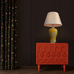 Настольная лампа желтая с изображением белых птиц Flight Among Acacia варинант исполнения - 5 | Loft Concept в Барнауле