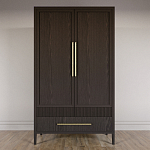 Шкаф платяной Primo с выдвижными ящиками шпон Темный орех варинант исполнения - 2 | Loft Concept в Барнауле