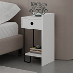 Прикроватная тумба белого цвета с ящиком и открытой полкой SIRIUS NIGHTSTAND RIGHT MODULE WHITE варинант исполнения - 3 | Loft Concept в Барнауле