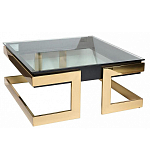 Стол журнальный квадратный с стеклянной столешницей Alonso Glass варинант исполнения - 2 | Loft Concept в Барнауле