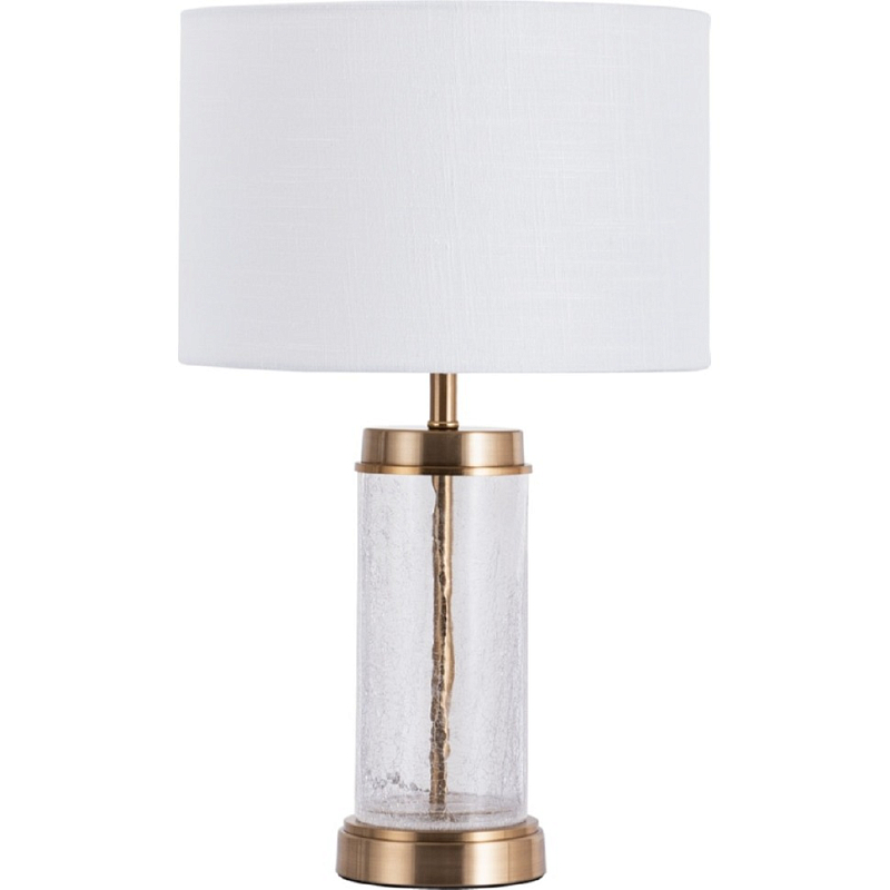Настольная лампа Craquelure Glass Table lamp Белый Латунь Прозрачный Настольная лампа Craquelure Glass Table lamp Белый Латунь Прозрачный в Барнауле | Loft Concept