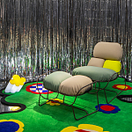 Дизайнерское разноцветное кресло на металлическом каркасе с подставкой для ног Poltronova Plasma Armchair варинант исполнения - 17 | Loft Concept в Барнауле