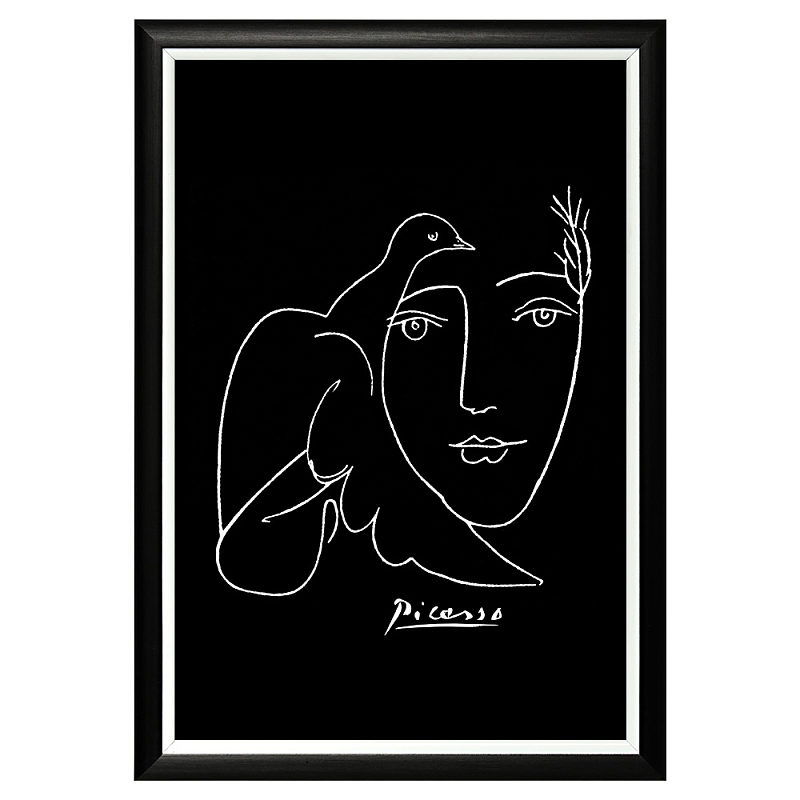 Постер White Silhouette Dove Poster Черный Белый Постер White Silhouette Dove Poster Черный Белый в Барнауле | Loft Concept