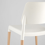 Пластиковый стул на ножках из массива бука Ferret White варинант исполнения - 7 | Loft Concept в Барнауле