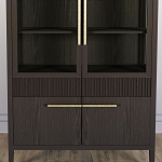 Витрина Primo со стеклянными фасадами и буфетом шпон Темный орех варинант исполнения - 6 | Loft Concept в Барнауле