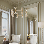 Люстра круглая с фактурными абажурами из тонких металлических палочек Wild Thorns варинант исполнения - 3 | Loft Concept в Барнауле