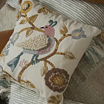 Чехол на подушку с кисточками и вышивкой птиц Ethnic mix Birds Square варинант исполнения - 6 | Loft Concept в Барнауле