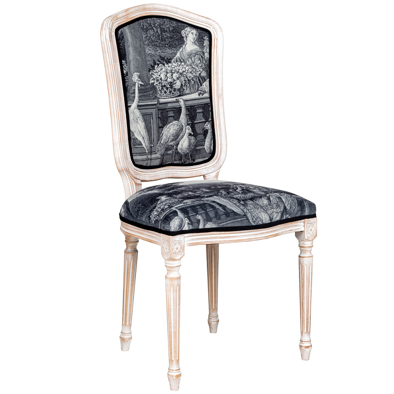 Стул Vincennes Stool Черно-белый Белый винтажная патина Стул Vincennes Stool Черно-белый Белый винтажная патина в Барнауле | Loft Concept